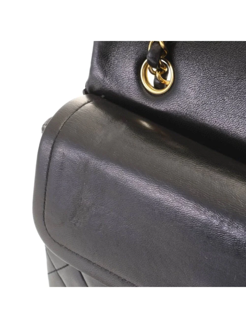 Chanel Quilted Double Flap 25 Chain Shoulder Black Lambskin Bag